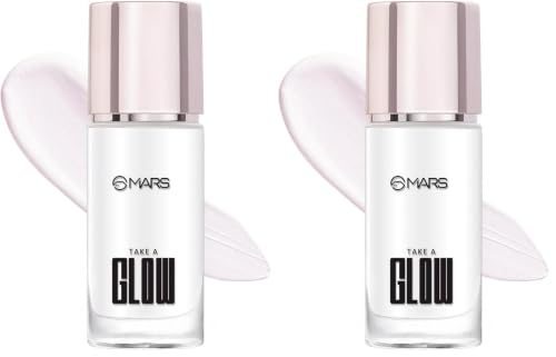 Image of MARS Take A Glow Illuminating Primer + Strobe Cream | 3-in-1 Formula: Moisturiser, Face Primer & Highlighter | Enriched with Jojoba Oil, Madecassoside & Ectoin (30ml) (01-MOON GLOW) (Pack of 2)