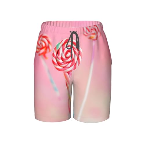 Colorful Lollipop Youth Beach Pants, Soft and Breathable, with Drawstring Waist, Suitable for Sports and Leisure.