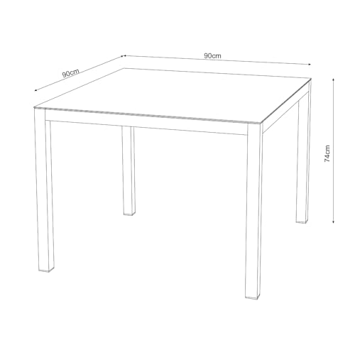 MOMMA HOME Set Mesa y sillas terraza, Conjunto Muebles Jardín Exterior 5 Piezas, Estructura de Aluminio, Mesa y Sillas Terraza Impermeables, Resistentes a Intemperie y Exterior (Blanco) - imagen 3