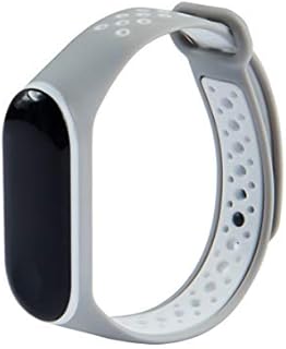 KOMI Straps compatible with Xiaomi mi Band 4 / mi band 3, Colorful Women Men Silicone Fitness Sports Replacement Band(grey/white)