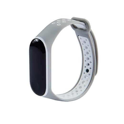 KOMI remmar kompatibla med Xiaomi mi Band 4/mi band 3, färgglada kvinnor män silikon fitness sport reserv band (grå/vit)