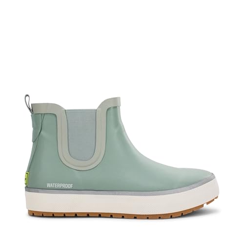 Image of Western Chief Womens Waterproof Element Chelsea Rain Boots | Ladies pull on ankle boot with reflective details, cushioned insole, and traction outsole for wet weather and casual wear.