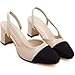 LAIYUTING Donne eleganti con tacco blocco Slingback in pelle morbida Sandali da cerimonia, 38EU