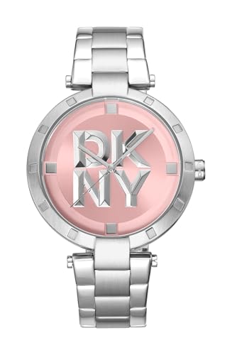 DKNY Women's Pink Dial Stainless Steel Bracelet Watch 38mm 50M