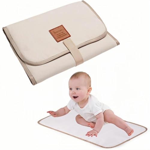 SDXCJY Tragbare Wickelunterlage, wasserdichte und weiche Wickelunterlage mit magischen Aufklebern, geeignet für Outdoor-Aktivitäten und Tourismus (Beige)