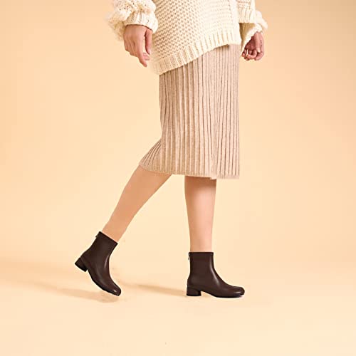 Image of Split Toe Ankle Boots for Women Tabi Japanese Ninja Shoes Low Chunky Heels Booties, Stretch Artificial Leather Boots Back Zipper