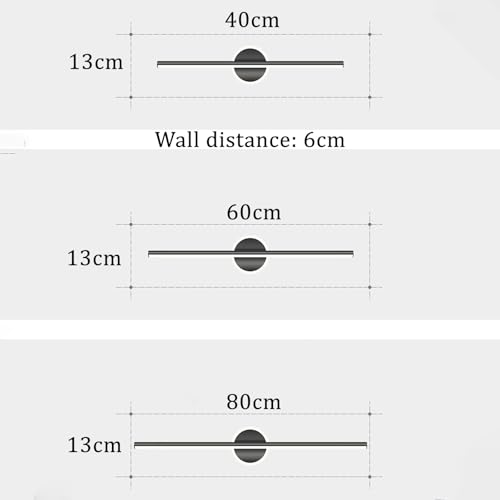 Apliques de pared LED dorado de 60cm para espejo de baño moderno 3