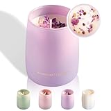 Lavender Vanilla Scented Candle with Crystal Inside,Luxury Candle Gift for Women,10oz Crystal Natural Soy Candle,Spiritual Aromatherapy Candle for Home Scented | Purify