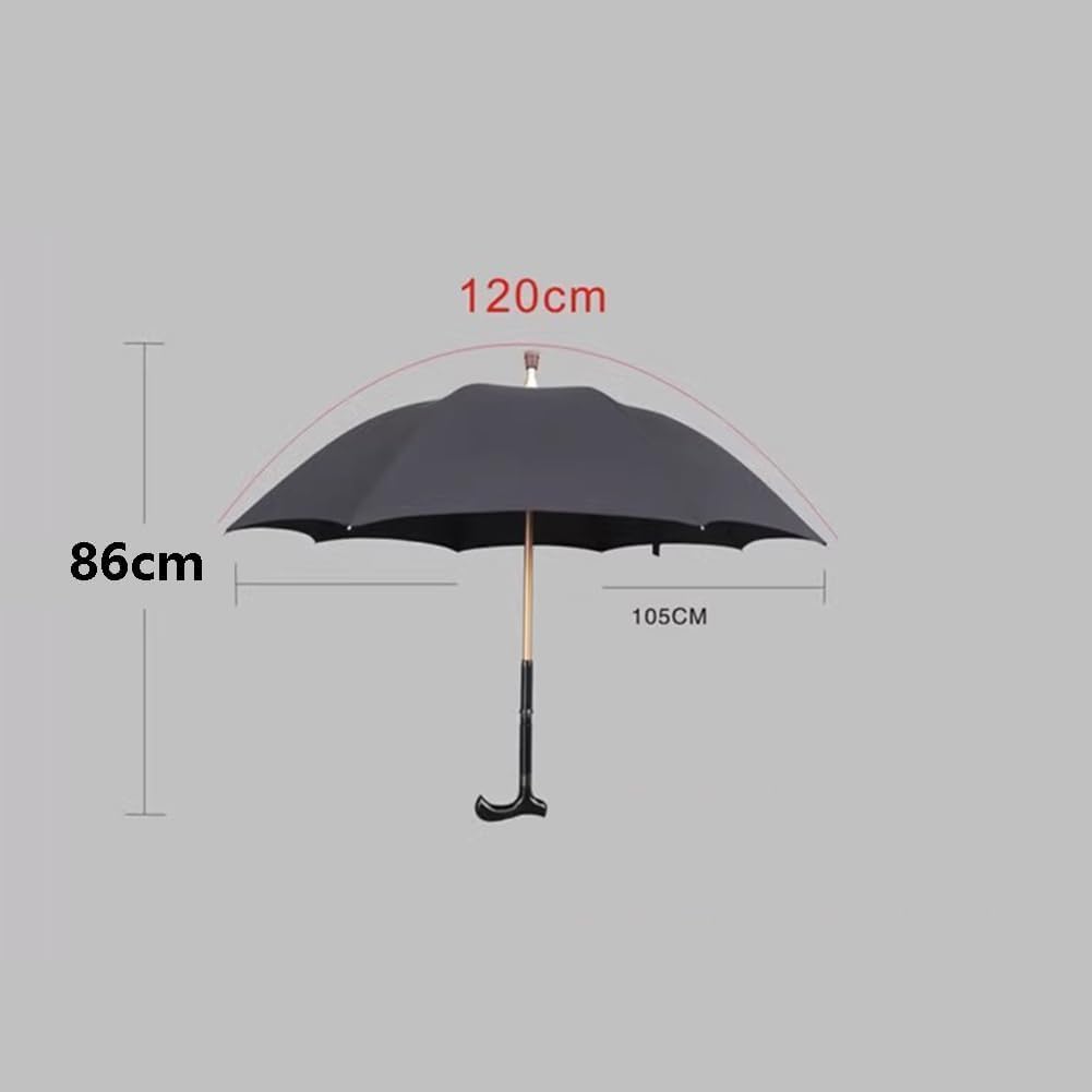Parasol Z Laską, Wiatroszczelny, Samoochronny Parasol Z Kulą, Do Wspinaczki, Pieszych Wędrówek, Spędzania Czasu W Deszczu. Świetny Prezent, Red, 86cm/33inch