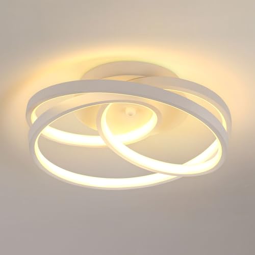 Comely Plafoniera LED Moderna, 40W 4500LM Lampada da Soffitto, Creativo Spirale Lampadario Bianca per Soggiorno Cucina Bagno Camera da Letto Corridoio, Bianco Caldo 3000K