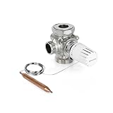 ENVIRON - 3 Wege Mischer mit Kapillar-Thermostatkopf 20–70 °C | Messing vernickelt | 1 1/2"