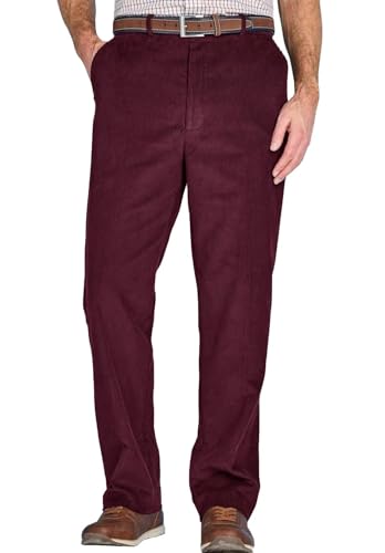 Men's Corduroy Pants Straight Fit Flat-Front Casual Pants