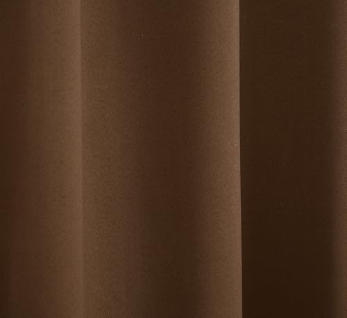 Image of LaVichitra 2 Pieces Premium Blackout Curtains - Thermal Insulated, 3 Layered, 100% Opaque Long Door Curtain - 8 ft, Brown