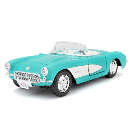 Maisto（マイスト）1/24 1957 シボレー コルベット ターコイズ ／ ミニカー ダイキャストカー 完成品 31275 TQ