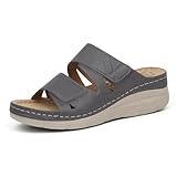 Ortho+rest Women Arch Support Slides Orthotic Walking Sandals Orthopedic Sandals (8,Grey)
