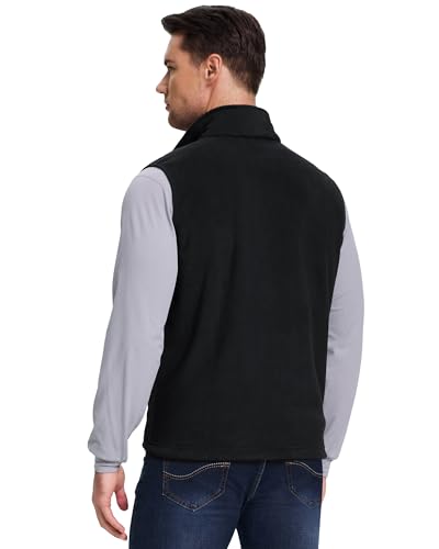 Outdoor Ventures Men's Full-Zip Lightweight Polar Fleece Vest Outerwear with 5 Pockets Warm Winter Sleeveless Jacket Casual2