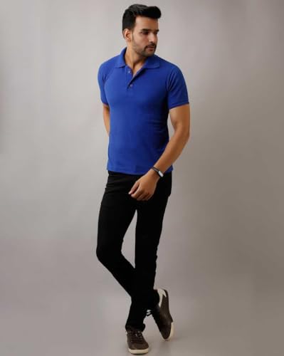 Image of INKKR Men's Polo Neck Half Sleeve Solid T-Shirts