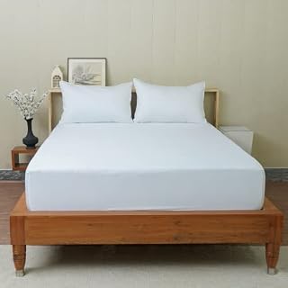 Ackly Bamboo Double Fitted Sheet - 40cm Deep, 400 Thread Count Fitted Bed Sheets Double - Cool, Soft and Hypoallergenic Double Bed Sheet - Extra Deep Fitted Sheets Double Bed - ( Fitted Sheet only)