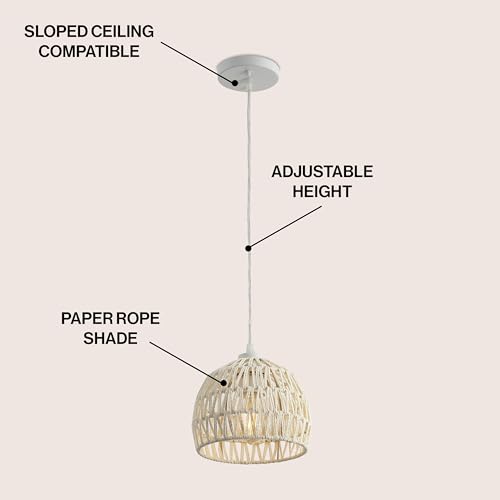 Image of JONATHAN Y Campana 1-Light Pendant Dome Ceiling Lamp, 8.25 inch, Cream