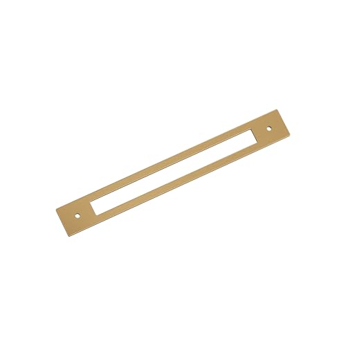 Image of Amerock Medora 8-13 /16 inch Champagne Bronze Backplate | Decorative zinc cabinet hardware backplate designed to complement knobs and pulls while protecting cabinet surfaces