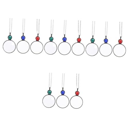 ARTIBETTER 4sets Stylish Magnifier Necklace Glass Pendant Necklace Loupe Magnifier for Reading Wearable Jewelry 3pcs*4