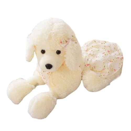 Caniche en peluche de 55cm avec sa jolie robe florale pour enfant