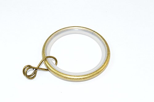 4 x Plastic Curtain Drape Pole Rod Rings Dark Brown 37MM ID 50MM OD