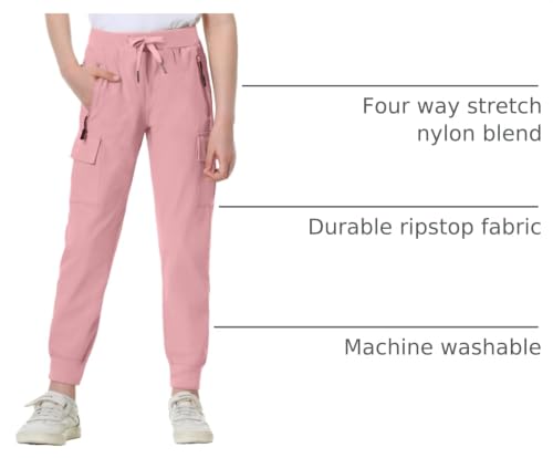 Image of EXARUS Girls Hiking Cargo Pants Joggers Teen Quick Dry Lightweight Slim Fit | Tween Youth Camping Pants Kids Hip Hop Dance Athletic Tapered Lightweight Track Safari Drawstring Woven /Knit 6-14Y