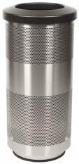 Stadium Series Outdoor Waste Receptacle w/Flat Top Lid - Stainless Steel Finish (20 Gallon)