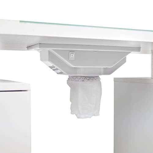 Dermalogic Manicure Table Glass Glow White Ii Salon Nail Table Salon Furniture & Equipment, Light Version #TOP4