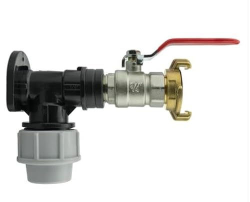 Ap Supplies Black Wall Flange Kit 25Mm Mdpe Set Connectors - Designed For Secure And Efficient Connections With 25Mm Mdpe Pipes. (Lever Valve + ¾” Bsp Geka)