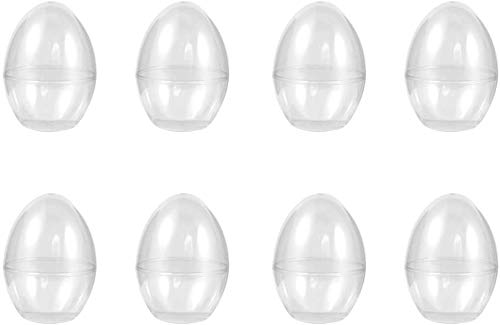 8pcs Clear Fillable Egg Plastic Egg Ball DIY Painting Easter Egg to Fill Artificial Flower,Candy,Chocolate Baubles Great Easter Party Bag Fillers - 5.1 * 7.7CM