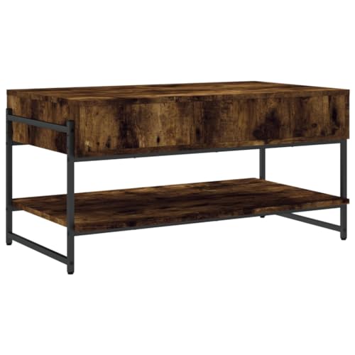 Table basse rectangulaire chêne fumé 90 cm et table d'appoint robuste Tidyard - 8