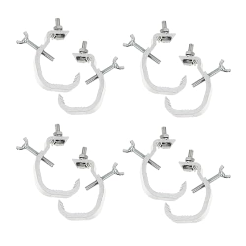 Crochet de fixation aluminium pour projecteurs avec pince robuste pour truss - Lot de 8