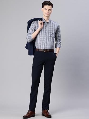 Image of Majestic Man Men's Pure Cotton Slim Fit Checkred Full Sleeve Classic Collar Everyday Formal Shirt