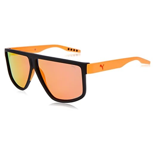 PUMA PU0286S-004, Sunglasses Men's, Black-Orange-Red, 62