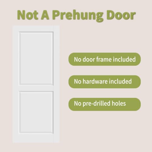 Image of OHTOMO 28 inchx 80 inchSolid Core Door Slab, 2-Panel White Primed Interior Doors