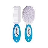 GUBB USA Baby Grooming Kit for New Born Baby | Nylon Hair Brush & Small Comb (Blue)