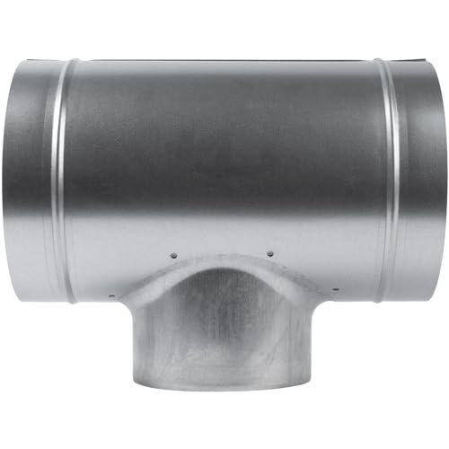 ECOPRO VENT 8'' Inch Duct T-Joint Splitter to 6" Inch 90° Degree Branch Connector for Exhaust Systems - T-Shaped Metal Junction - Triple Ventilation Splitter Adapter, 3 Way 8x6x8 Dryer Vent Attachment