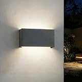 EBION 6W LED Lampade Da Parete Esterno, Lampada Da Esterno Applique Da Parete Up And Down, Antracite, 3000k, Caldo,IP54