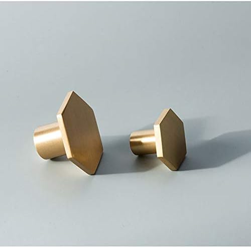 Brushed Brass Hexagon Cabinet Knobs Dresser Pulls Kitchen Furniture Handle Hardware 5Pack (5, 21x34mm)