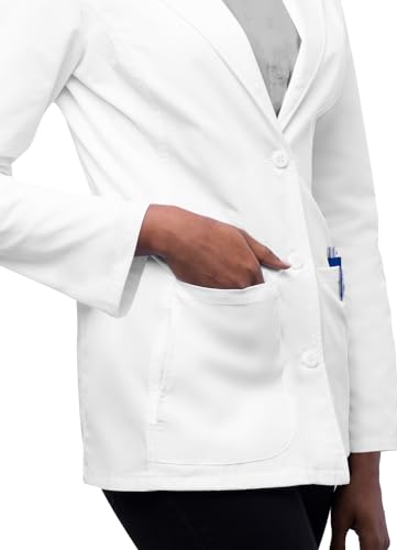 Adar Universal Lab Coats For Women - Tailored 28" Consultation Lab Coat - 2814 - White - XS