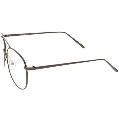 zeroUV - Classic Metal Double Nose Bridge Clear Lens Aviator Eye Glasses 55mm3