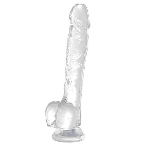 Jouet sexuel adulte pour femmes hommes avec un énorme gode réaliste de 35,5 cm transparent