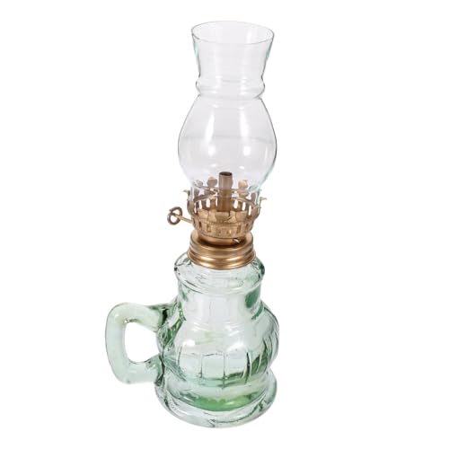 Toyvian Retro Kerosinlampe aus Glas Hochtemperaturbeständig Vintage Petroleumlampe für Innenräume und Notbeleuchtung Dekoratives Tischornament für...