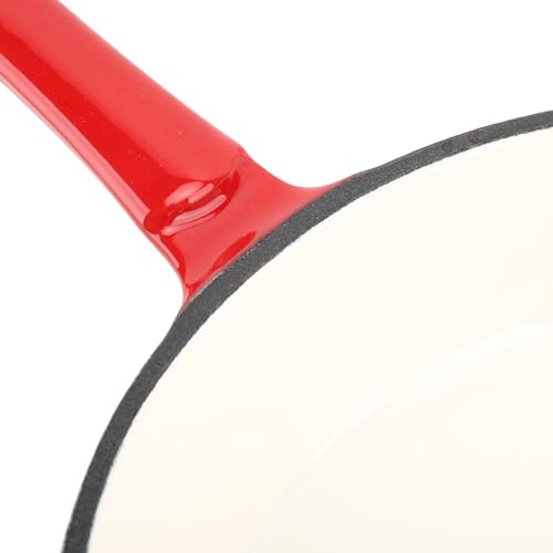 OVAQUIXI Emaillierte Gusseisenpfanne, Hochwertige Bratpfanne aus Gusseisen mit Langem Griff und Gummiabdeckung, Gleichmäßige Wärmeübertragung für Camping Im Herdofen (25CM) 8 OVAQUIXI Emaillierte Gusseisenpfanne, Hochwertige Bratpfanne aus Gusseisen mit Langem Griff und Gummiabdeckung, Gleichmäßige Wärmeübertragung für Camping Im Herdofen (25CM)