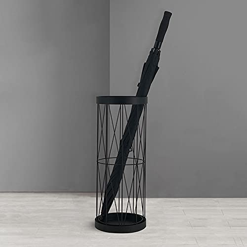 Soporte para paraguas de entrada con bandeja de goteo de gran capacidad, perfecto para el hogar, hotel, vestíbulo y oficina, color negro