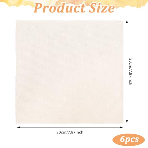 6er-Set Mönchstoff für Punch Needle Stickerei, 20x20 cm, reine Baumwolle – Bild 2