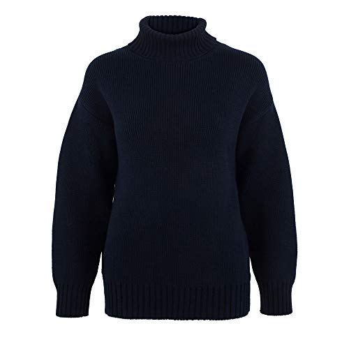Image of Womens Pure Cotton Submariner Roll Neck Jumper (Navy, M)