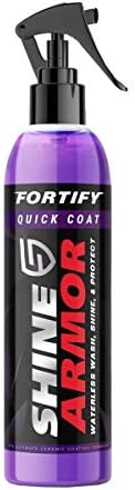 SHINE ARMOR Fortify Quick Coat Ceramic Coating Car Wax - 3 in 1 Hydrophobic Car Polish, Waterless Car Wash, and Shine - Polymer Sealent Top Coat Spray Protection (8oz)